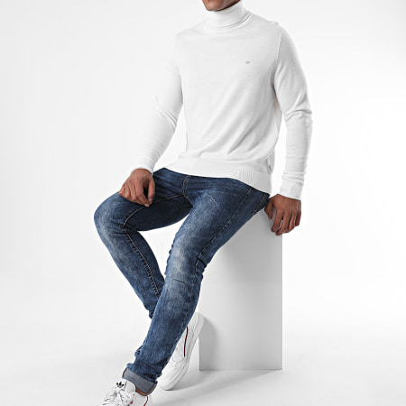 Calvin Klein - Pull Superior Wool Turtle Neck 2751 Blanc
