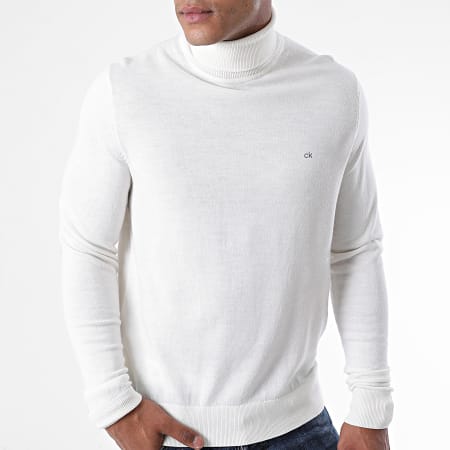 Calvin Klein - Pull Superior Wool Turtle Neck 2751 Blanc