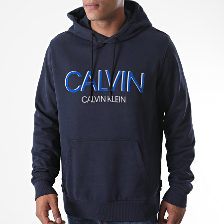 Calvin Klein - Sweat Capuche Calvin Shadow Logo 5584 Bleu Marine