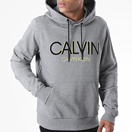 Calvin Klein - Sweat Capuche Calvin Shadow Logo 5584 Gris Chiné