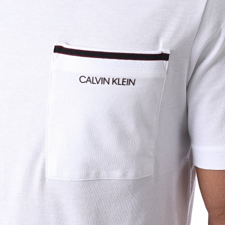 Calvin Klein - Tee Shirt Poche Ringer Pocket 5647 Blanc