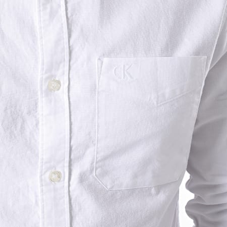 Calvin Klein - Chemise Manches Longues Oxford Solid 6697 Blanc