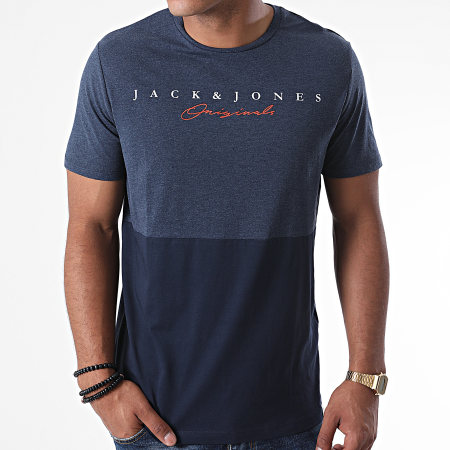 Jack And Jones - Tee Shirt Station Bleu Marine Chiné