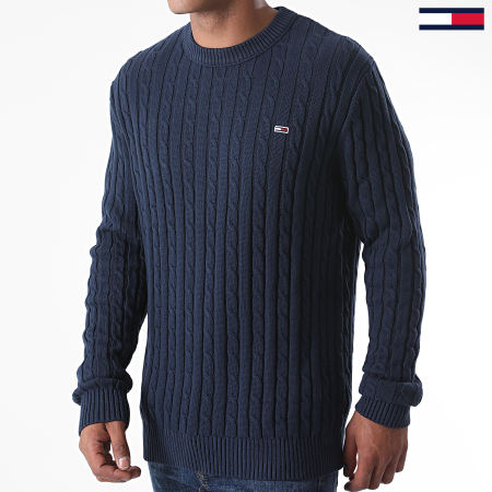 Tommy Jeans - Pull Essential Cable 8807 Bleu Marine