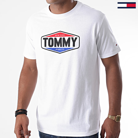 Tommy Jeans - Tee Shirt Printed Tommy Logo 8672 Blanc
