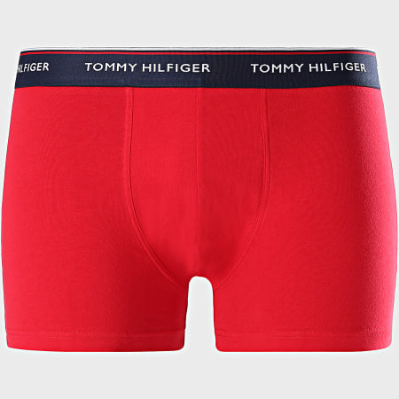 Tommy Hilfiger - Lot De 3 Boxers 3842 Rouge Gris Clair Bleu Clair
