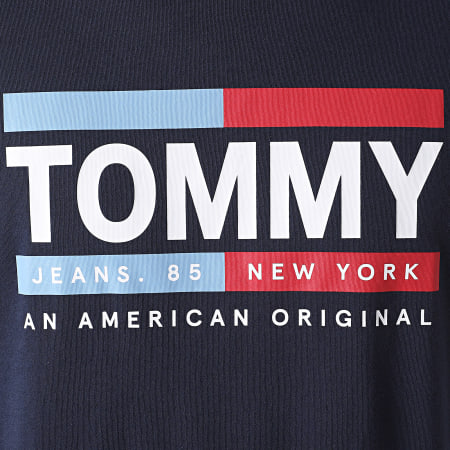 Tommy Jeans - Tee Shirt Straight Box Logo 8359 Bleu Marine