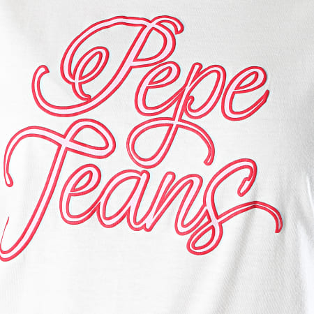Pepe Jeans - Tee Shirt Femme Alberta Blanc Cassé