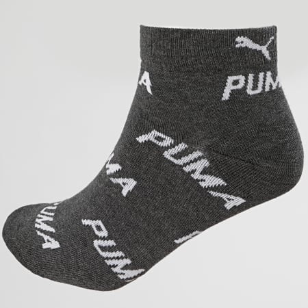 Puma Lot De 2 Paires De Chaussettes Courtes 201032001 Noir Gris Chine Ryses