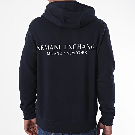 Armani Exchange - Sweat Capuche 8NZM94-ZJKZ Bleu Marine