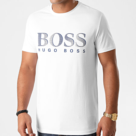 BOSS - Tee Shirt 50407774 Blanc Bleu Marine