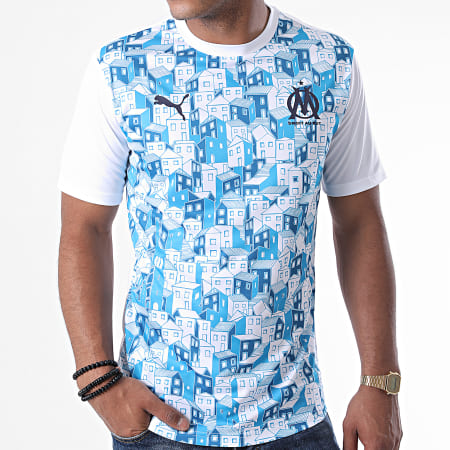 Puma - Tee Shirt OM Stadium Jersey 758119 Blanc Bleu