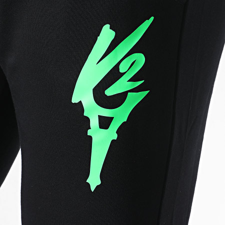 Da Uzi - Pantalon Jogging Logo Noir Vert Fluo