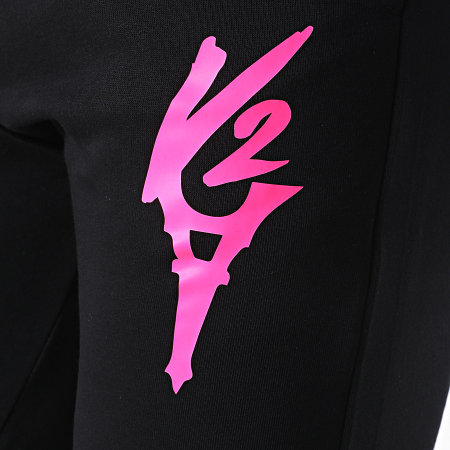 Da Uzi - Pantalon Jogging Logo Noir Rose Fluo