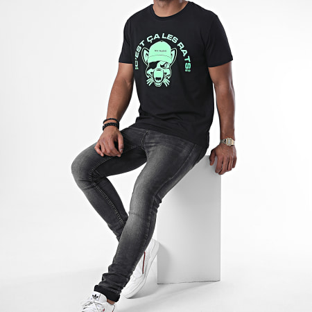 L'Allemand - Camiseta Rats Negro Verde Fluo