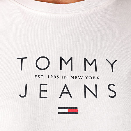 Tommy Jeans - Tee Shirt Manches Longues Femme Essential Logo 8667 Blanc