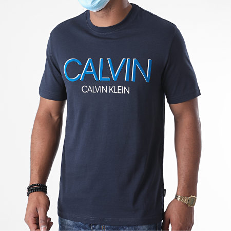 Calvin Klein - Tee Shirt Shadow Logo 5569 Bleu Marine