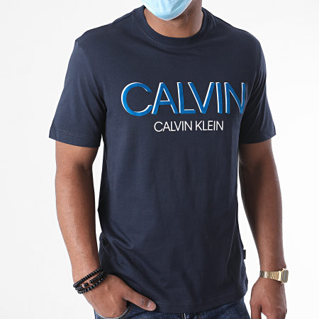 Calvin Klein - Tee Shirt Shadow Logo 5569 Bleu Marine