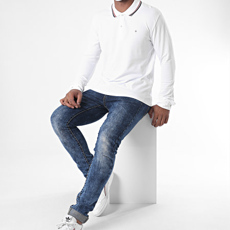 Celio - Polo Manches Longues Necetwo Blanc