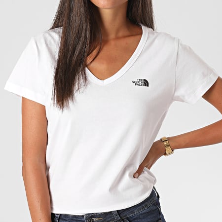 The North Face - Tee Shirt Femme Col V Simple Dome H6LA Blanc