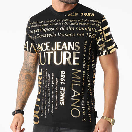 Versace Jeans Couture - Tee Shirt Garanzia Mix B3GZA7TL-30319 Noir Doré