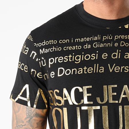 Versace Jeans Couture - Tee Shirt Garanzia Mix B3GZA7TL-30319 Noir Doré
