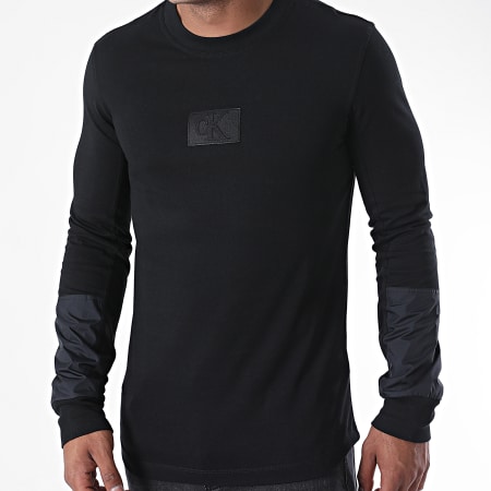 Calvin Klein - Tee Shirt Manches Longues Mixed Media 5605 Noir