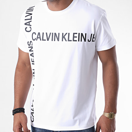 Calvin Klein - Tee Shirt Grid Institutional 5722 Blanc