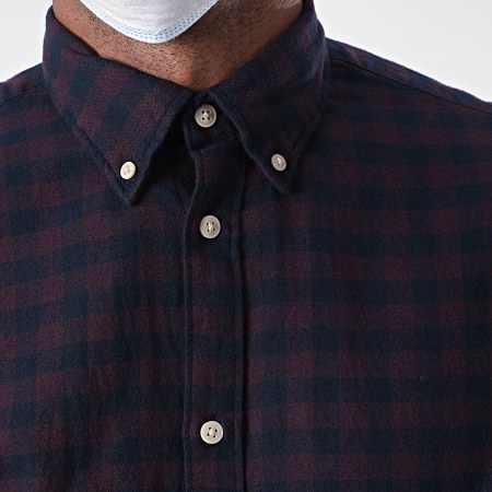 Selected - Chemise Manches Longues Slim Flannel Bleu Marine