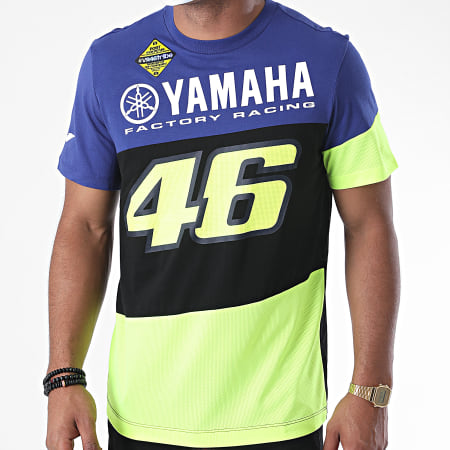 Yamaha - Tee Shirt YDMT394909 Noir Bleu Marine Jaune Fluo