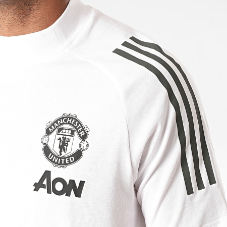 Adidas Performance - Tee Shirt A Bandes Manchester United FC FR3650 Blanc
