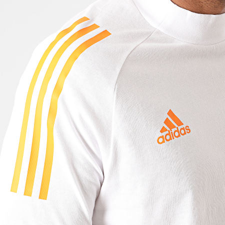 Adidas Performance - Tee Shirt A Bandes Manchester United FC FR3650 Blanc