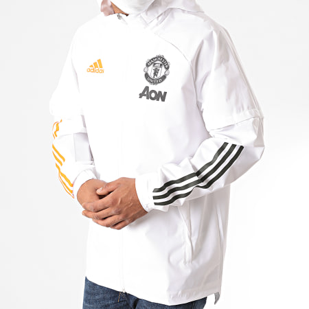 adidas - Veste Zippée Capuche Manchester United FC FR3693 Blanc