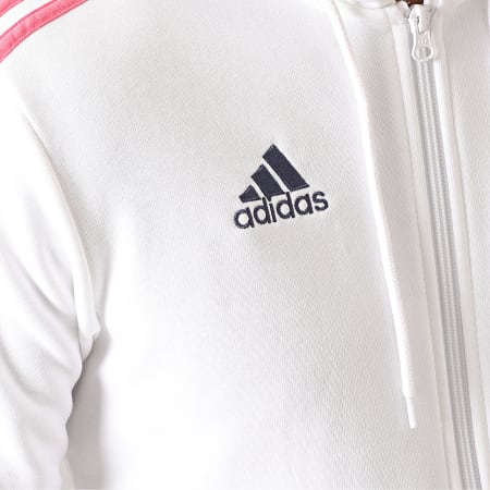 Adidas Performance - Sweat Zippé Capuche A Bandes Real GH9995 Blanc
