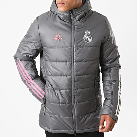 Adidas Sportswear - Doudoune Capuche Real Winter FQ7869 Gris