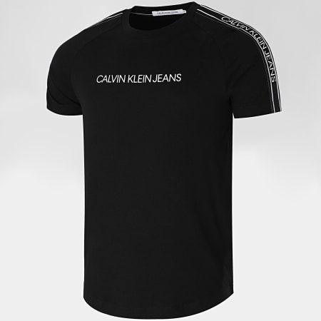 Calvin Klein - Camiseta Con Rayas Logo Cinta Hombro 5983 Negro