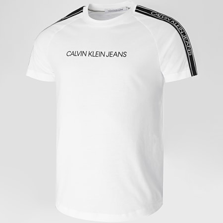Calvin Klein - Tee Shirt A Bandes Logo Tape Shoulder 5983 Blanc
