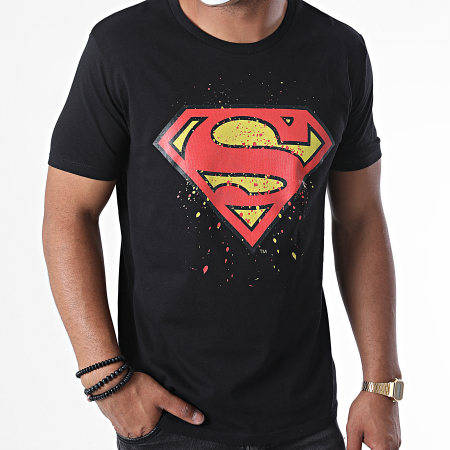 DC Comics - Tee Shirt Superman Splatter Noir