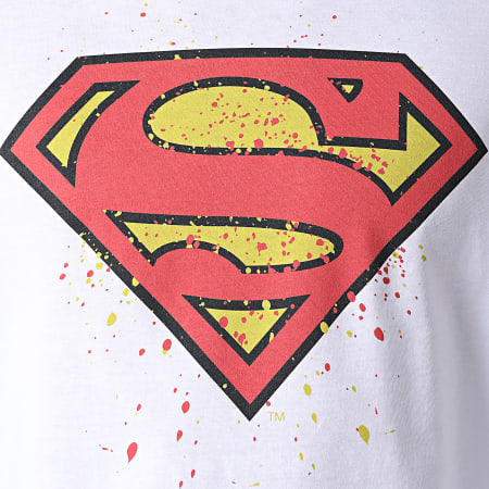 DC Comics - Superman Splatter Camiseta Blanco