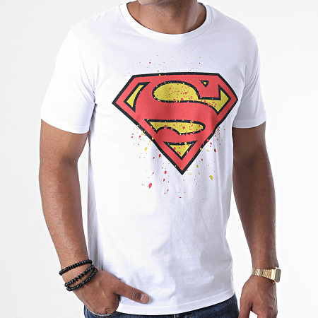 DC Comics - Superman Splatter Camiseta Blanco