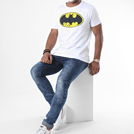 DC Comics - Tee Shirt Batman Splatter Blanc