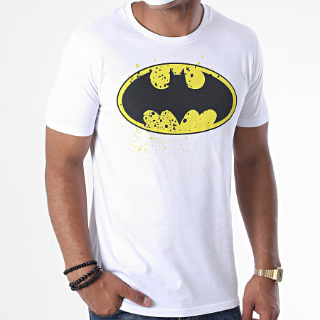 DC Comics - Tee Shirt Batman Splatter Blanc