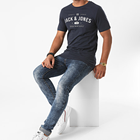 Jack And Jones - Tee Shirt Jeans 12177533 Bleu Marine