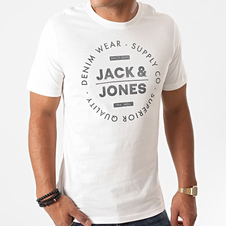 Jack And Jones - Tee Shirt Jeans 12177533 Blanc