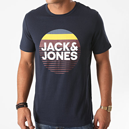 Jack And Jones - Tee Shirt Slim Meta Bleu Marine