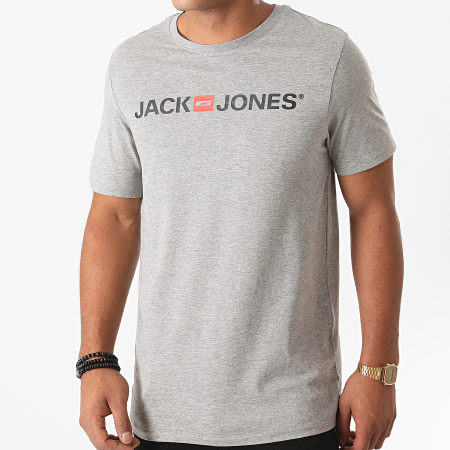 Jack And Jones - Maglietta con logo Corp Grigio scuro