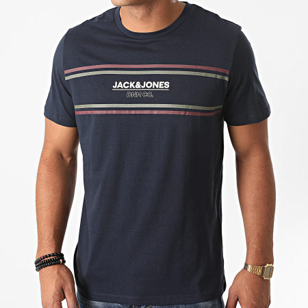 Jack And Jones - Tee Shirt Slim Shaker Bleu Marine