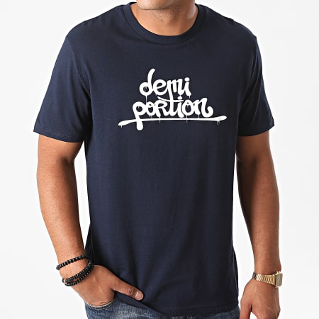Demi Portion - Maglietta con logo blu navy
