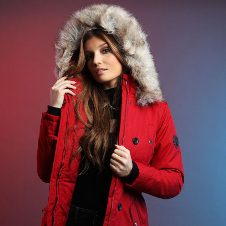 Only - Parka Fourrure Femme Iris Fur Winter Rouge