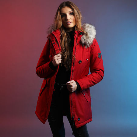 Only - Parka Fourrure Femme Iris Fur Winter Rouge - LaBoutiqueOfficielle.com
